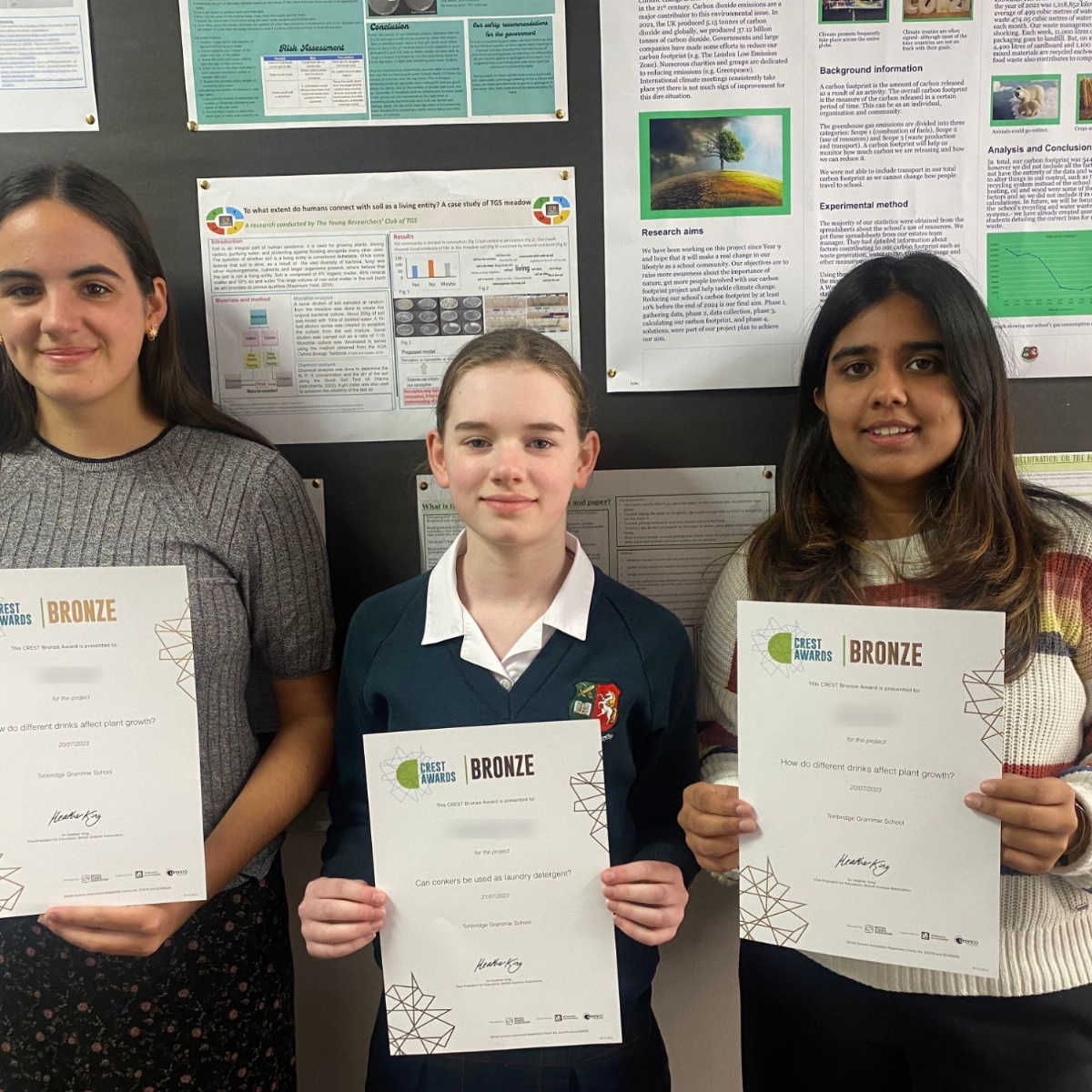 Tonbridge Grammar School Congratulations to students who have